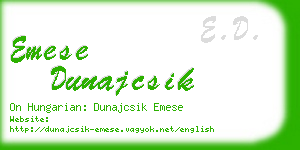 emese dunajcsik business card